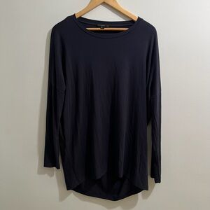 COS Long Sleeve Oversized Navy/Black Tunic Top Women S Capsule Minimalist Lagen‎